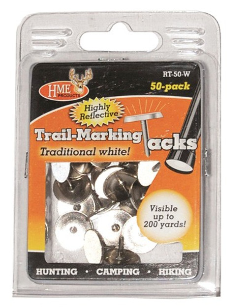 HME TRAIL TACKS REFLECTIVE METAL WHITE 50PK