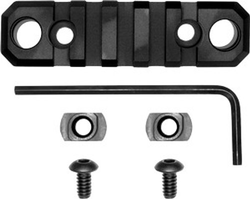 GROVTEC RAIL PUSH BUTTON BASE M-LOK 3.1 5 SLOT ALUM BLACK