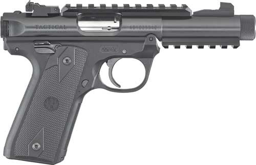 RUGER MARK IV 22/45 TACTICAL .22LR 4.40 ADJ. BLACK  RUBBER 8160