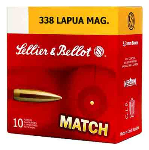 S&B AMMO .338 LAPUA MAG MATCH 300GR BTHP 10-PACK