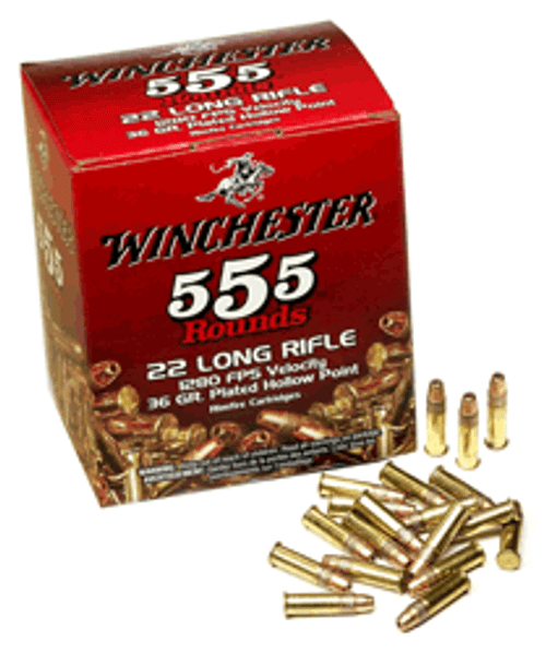 WIN AMMO .22LR 555 BULK PACK 1280FPS. 36GR. PLASTED HP