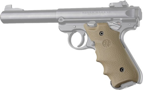 HOGUE GRIPS RUGER MKIV RUBBER GRIP W/ FINGER GROOVES FDE