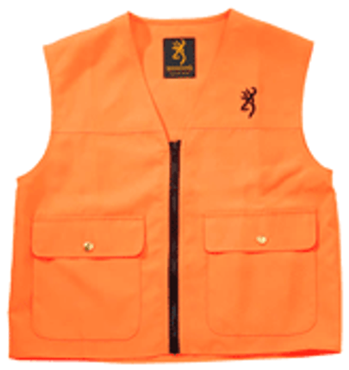 BG JUNIOR SAFETY VEST W/LOGO BLAZE ORANGE LARGE