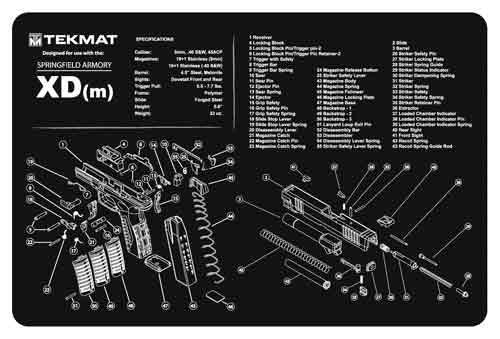 TEKMAT ARMORERS BENCH MAT 11x17 SPRINGFIELD XDM PISTOL