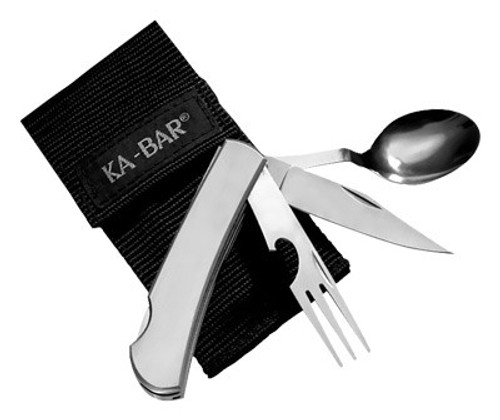 KA-BAR HOBO FORK/KNIFE/SPOON W/SHEATH