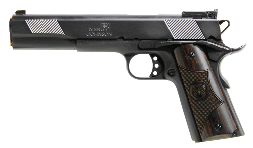 Iver Johnson Arms EAGLEXL45 Eagle XL Deluxe Full Size Frame 45 ACP 8+1 6" Steel Barrel Matte Blued Serrated Steel Slide & Frame With Beavertail Diamondwood Walnut With Integrated Logo Grip Right Hand
