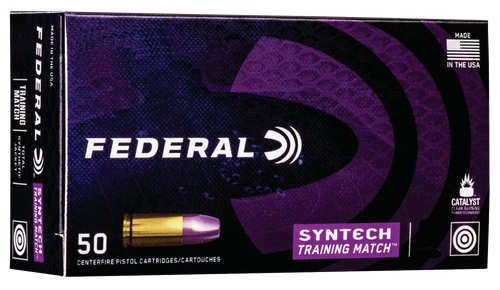 Federal 45 ACP Ammunition AE45SJ2 230 gr Total Syntech Jacket Flat Nose 50 Rounds