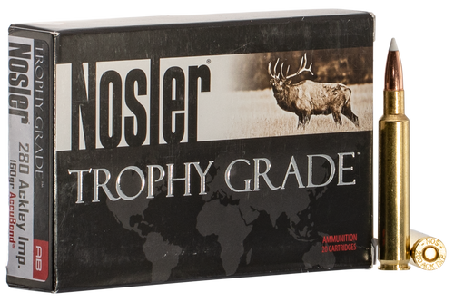 Nosler 280 Ackley Improved Ammunition 60076 160 gr Nosler AccuBond 20 Rounds