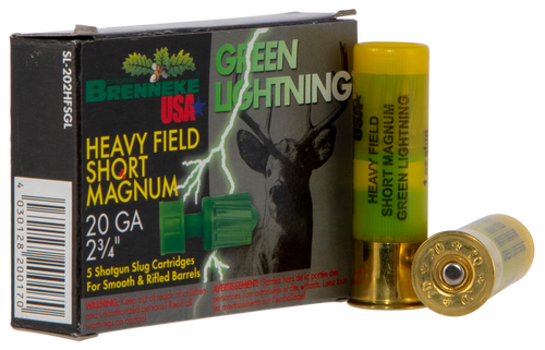 Brenneke SL202HFSGL 20 Gauge Shotgun Ammo Slugs 2.75" 1 oz 5 Rounds Slug 4030128200170