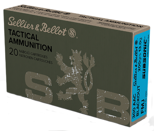 Sellier & Bellot 300BLKSUBA Rifle 300 Blackout 200 gr FMJ Subsonic 20 rounds