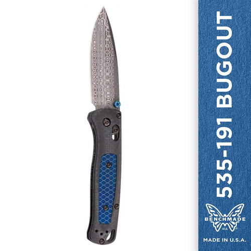 Benchmade - Bugout 535-191, EDC Folding Knife, Gold Class, Drop-Point Blade, Manual Open, Axis Locking Mechanism, Made in USA