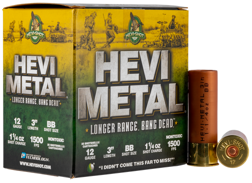 Hevishot HS38088 12 Gauge Steel Shotgun Ammo 3" 1 1/4 oz 25 Rounds 816383002827