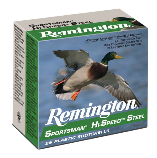 Remington 20936 12 Gauge Steel Shotgun Ammo #4 2.75" 1 1/8 oz 25 Rounds High Speed 047700312606