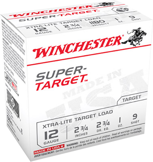 Winchester TRGTL129 12 Gauge Lead Load Shotgun Ammo #9 2.75" 1 oz 25 Rounds Lead 020892019287