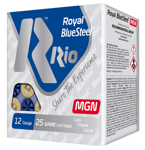 RIO AMMUNITION RBSM362 Royal BlueSteel Magnum 12 Gauge 3 1-1/4 oz 2 Shot 25 Bx/ 10 Cs 5002