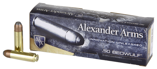 Alexander Arms AB400FPBOX 50 Beowulf Rifle Ammo 400gr 20 Rounds 819511020113