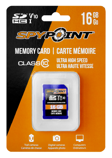 Spypoint SD16GB SDHD UHS-1 Stores Pictures/Video 887157015169