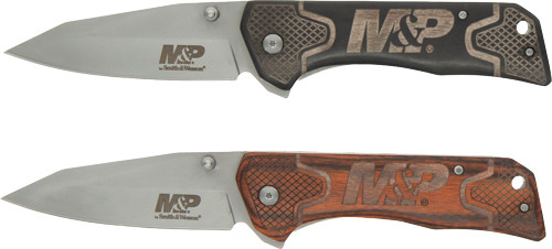 S&W KNIFE M&P 2-PACK 3.5 BLD W/PAKKA WOOD HANDLES PROMO Q4