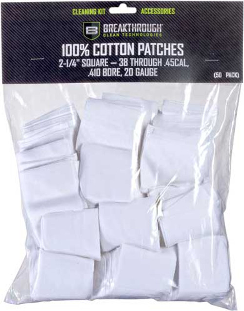 BREAKTHROUGH CLEANING PATCHES 2 1/4 SQUARE .38-.45 50 PACK