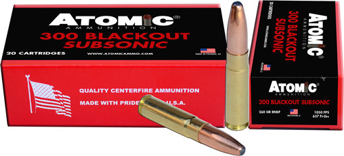 ATOMIC AMMO .300AAC BLACKOUT SUBSONIC 260GR. RNSP 20-PACK