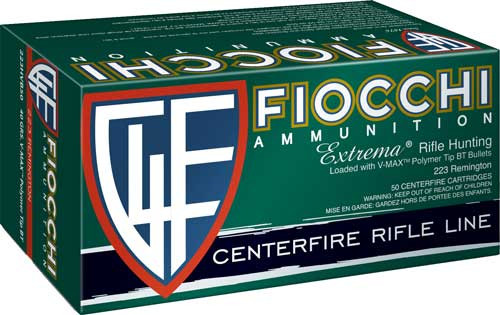 Fiocchi 223HVB50 223 Rem Ammunition 40Gr Polymer Tipped 50 Rounds