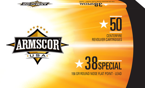 ARMSCOR AMMO .38 SPECIAL 158GR LEAD RNFP 50-PACK MADE IN USA