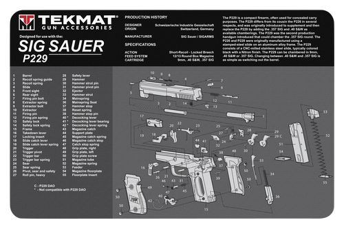 BECK TEK, LLC (TEKMAT) TEKR17SIGP229 Cleaning Mat Gun Care Cleaning/Restoration 17" 612409971050