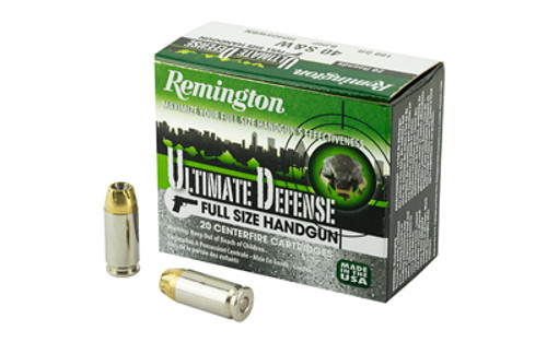   Remington Ammunition HD40SWBN Ultimate Defense 40 S&W 180 gr Brass Jacket Hollow Point (BJHP) 20 Bx/ 25 Cs