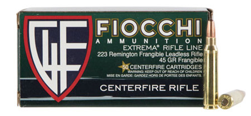 Fiocchi 223FRANG Extrema  223 Remington 45 GR Lead Free Frangible 50 Bx