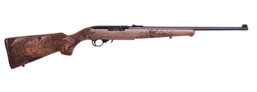 10/22 BASS 22LR BL/WD 18.531123 ENGRAVED BASS STOCKEngraved Bass Walnut StockScope Base Included 1119