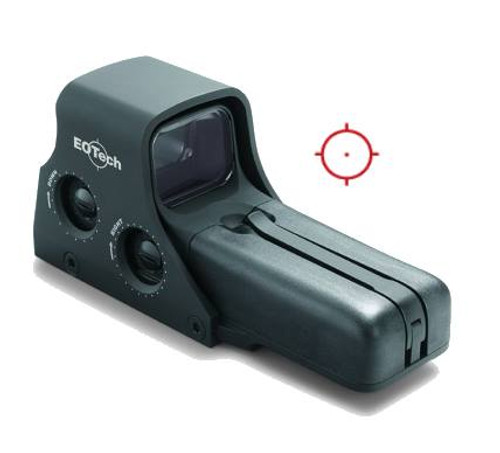 EOTECH 510 MODEL 512 AA-BATTRYHOLOGRAPHIC WEAPON SIGHTTwo 1.5 V AA Batteries1000 Continuous hoursWaterproof up to 10 Feet