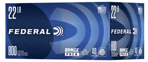   Federal 729B800 Champion Training Range Pack 22 LR 40 gr Lead Round Nose (LRN) 800 rds