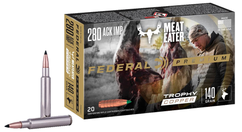 Federal 280 Ackley Improved Ammunition P280A1TC1 140 gr Trophy Copper 20 Rounds