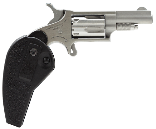   NAA HGBLLR Mini-Revolver 22 LR 5rd 1.63" Stainless Steel, Black Synthetic Holster Grip