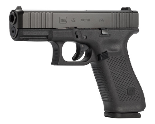 Glock PA455S201 G45 Gen5 Compact Crossover 9mm Luger 4.02" Glock Marksman Barrel 10+1, Black Frame & Compact nDLC Slide, Modular Backstrap, Flared Mag-Well, Extended Floor Plate, Ambidextrous Slide Stop, Safe Action Trigger