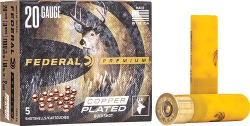 Federal 20 Gauge Ammo 1-1/4 oz #2 Buck Ammunition - 5 Rounds