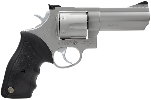 NEW Taurus 2440049 44 44 Rem Mag Caliber with 4" Ported Barrel, 6rd Capacity Cylinder, Overall Matte Finish Stainless Steel, Finger Grooved Black Rubber Grip & Adjustable Rear Sight