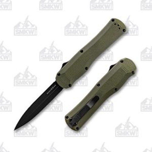 Benchmade 3400BK-1 Autocrat OTF Automatic - 3.71" Double Edge CPM-S30V Black Finish Blade - Olive Green G-10 Handle Benchmade 3400BK-1 Autocrat OTF Automatic - 3.71" Double Edge CPM-S30V Black Finish Blade - Olive Green G-10 Handle