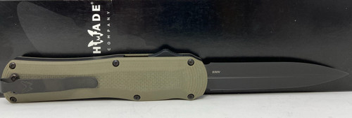 Benchmade 3400BK-1 Autocrat OTF Automatic - 3.71" Double Edge CPM-S30V Black Finish Blade - Olive Green G-10 Handle Benchmade 3400BK-1 Autocrat OTF Automatic - 3.71" Double Edge CPM-S30V Black Finish Blade - Olive Green G-10 Handle