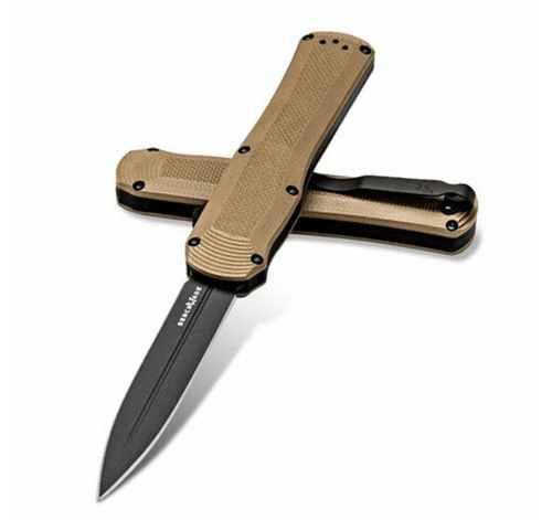 Benchmade Autocrat Automatic Folding Knife, 3.71in, Coated, Double Edge, Coyote Brown handle, 3400BK-2 3400BK2 Benchmade Autocrat Automatic Folding Knife, 3.71in, Coated, Double Edge, Coyote Brown handle, 3400BK-2 3400BK2