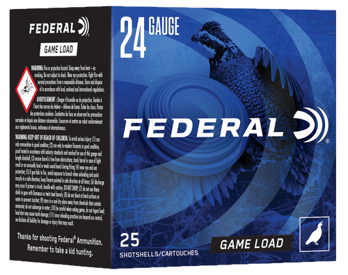 Federal N1248 24 Gauge Lead Load Shotgun Ammo #8 2.50" 11/16 oz 25 Rounds 604544669633