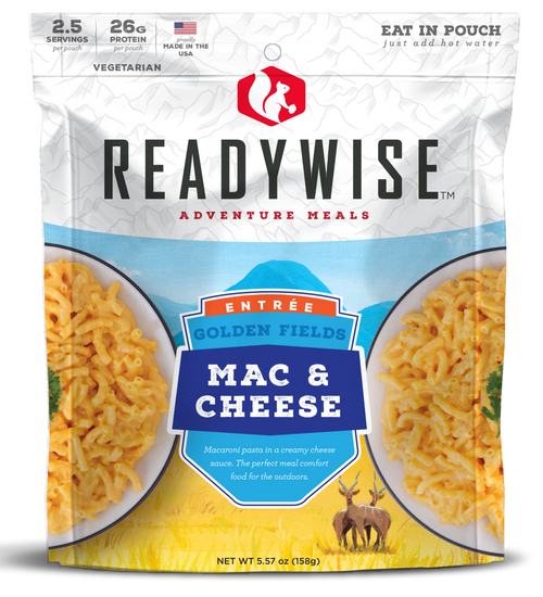 Wise Foods Outdoor Camping Pouches RW05009 Golden Fields Mac and Cheese Food 2.5 Servings 855491007321