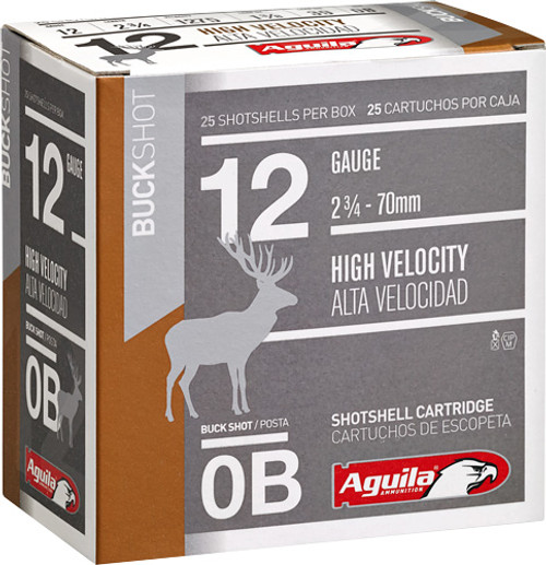 Aguila 12 Gauge Shotgun Ammunition 1C1200BA 2.75 0 BUCKSHOT 25 Shells