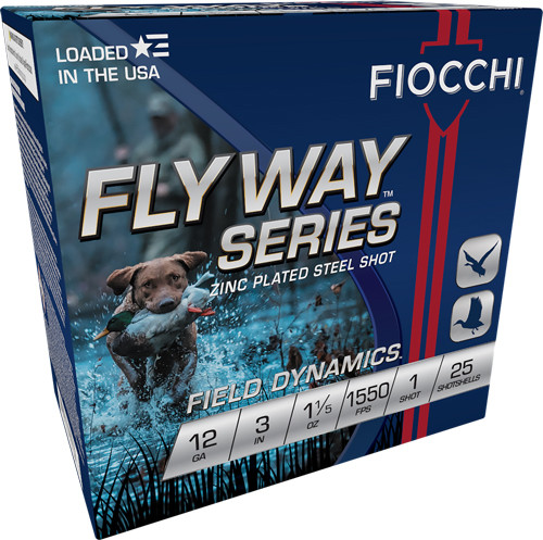 FIOCCHI FLYWAY STEEL 12GA. 3 1550FPS. 1-1/5OZ. #1 25-PACK