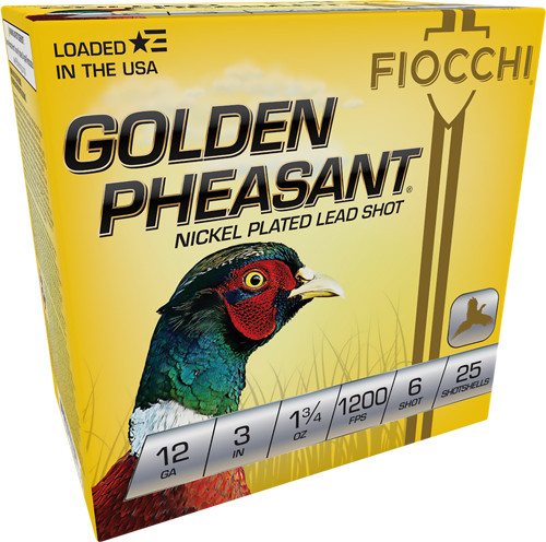 FIOCCHI GOLDEN PHEASANT 12GA. 3 1200FPS 1-3/4 #6 25-PK