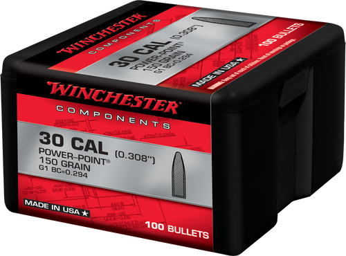 Winchester WB30PP150X .308 Reloading Bullet/Projectile Box of 100 020892633742