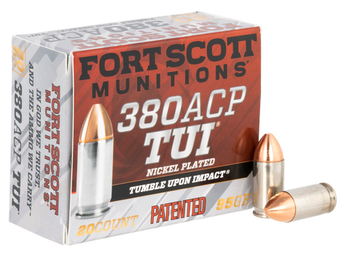 Fort Scott Munitions 380 ACP Ammunition 380095SCV 95 gr Solid Copper Spun 20 Rounds