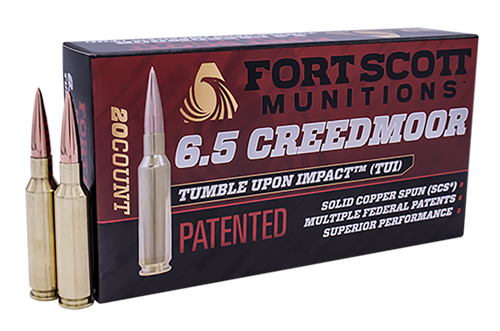 Fort Scott Munitions 6.5 Grendel Ammunition 65GR123SCV2 123 gr Solid Copper Spun 20 Rounds