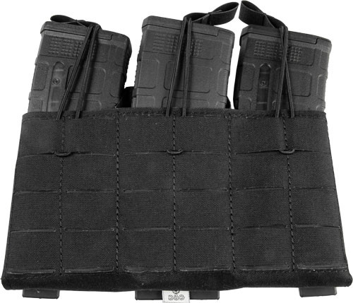 GREY GHOST TRIPLE MAG PANEL 5.56 MAG POUCH LAMINATE BLACK