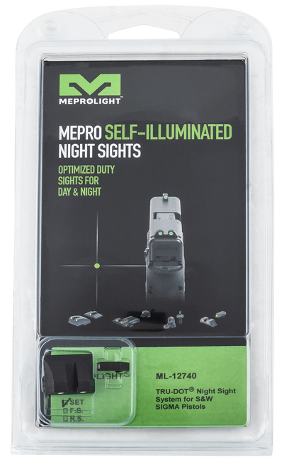 Meprolight Self Illuminated Fixed Night Sight Set Tritium 127403101 Gun Sight 840103136745